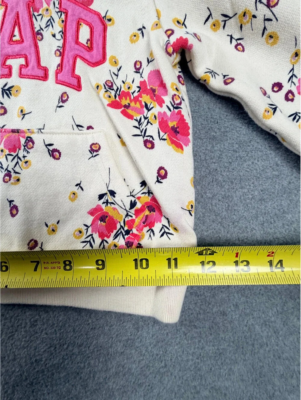 GAP Toddler Girls Hoodie Jogger Set 18-24 Months 2T Floral Pink White
